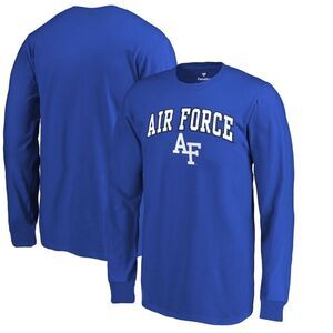 Air Force Falcons Fanatics Branded Distressed Arch Long Sleeve Shirt XL Royal